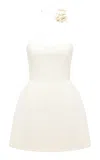 Leo Lin Rosalie Strapless Crepe Mini Dress In White