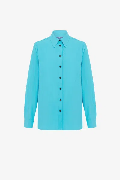 Leo Lin Rosaline Shirt - Aqua In Blue
