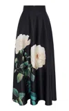 Leo Lin Rosalyn Satin Maxi Skirt In Black