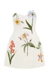 Leo Lin Rosario Embellished Mini Dress In White