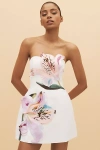 Leo Lin Rosario Applique Floral Bustier Mini Dress In Multi