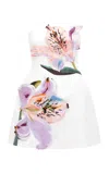 Leo Lin Rosario Applique Floral Bustier Mini Dress In White