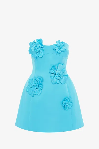 Leo Lin Rosario Petal Bustier Mini Dress - Aqua