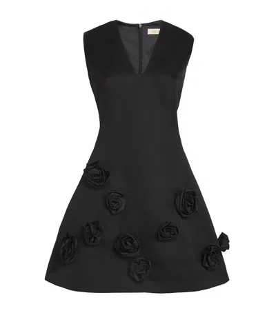 Leo Lin Rose-detail Briana Mini Dress In Black