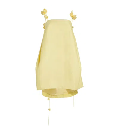 Leo Lin Alexa Embellished Crepe Mini Dress In Yellow