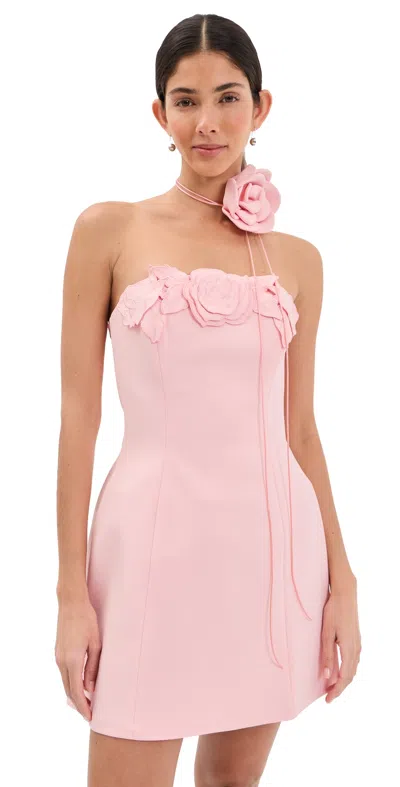 Leo Lin Roselle Applique Bustier Mini Dress Blush Pink