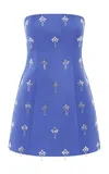 Leo Lin Roselle Embellished Bustier Mini Dress In Blue