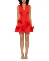Leo Lin Briana Rosette-detailed Crepe Maxi Dress In Scarlet