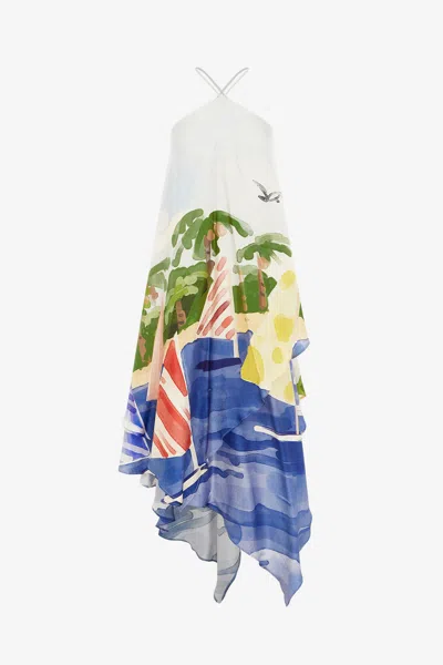 Leo Lin Sally Halterneck Maxi Dress - Nautical Print
