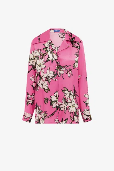 Leo Lin Sandra Silk Blouse - Pink Magnolia Print