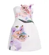 Leo Lin Rosario Applique Floral Bustier Mini Dress In White