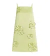 Leo Lin Leia Floral-appliquã©d Crepe Mini Dress In Lime Green