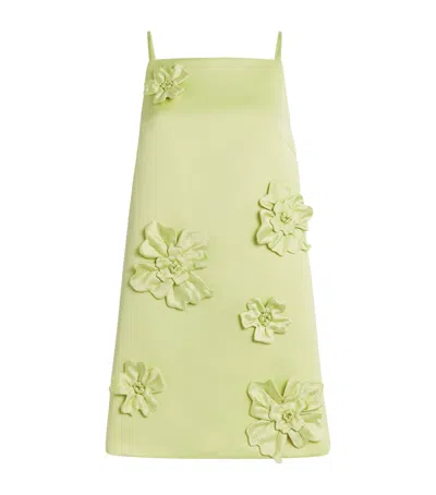 Leo Lin Satin Floral Leia Mini Dress In Green
