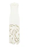 Leo Lin Serafina Appliquéd Maxi Dress In White