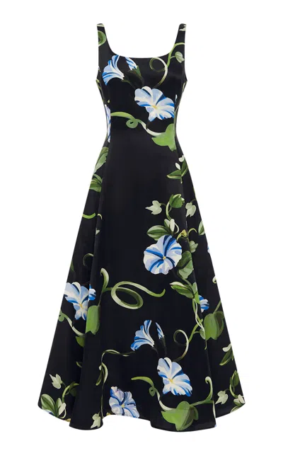 Leo Lin Serafina Appliquéd Maxi Dress In Black