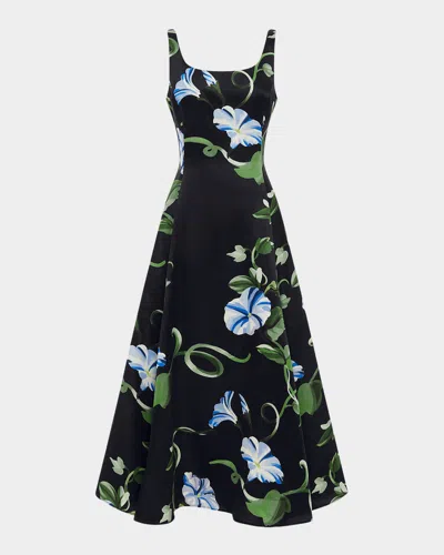 Leo Lin Serafina Printed Sleeveless A-line Maxi Dress In Black