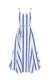 Leo Lin Serafina Striped Maxi Dress In White