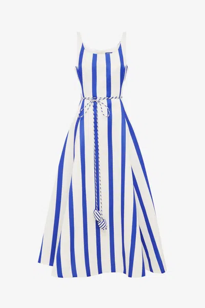 Leo Lin Serafina Striped Maxi Dress - Navy