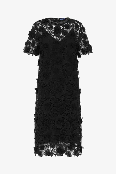 Leo Lin Sheridan Lace Midi Dress - Ebony