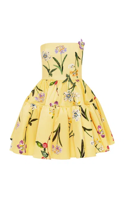 Leo Lin Skye Bustier Mini Dress In Yellow