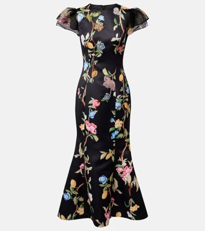 Leo Lin Sofia Embellished Floral Maxi Dress In Black