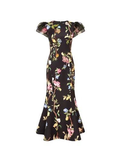 Leo Lin Sofia Floral-print Puff-sleeve Maxi Dress In Multi