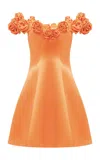 Leo Lin Stella Off-the-shoulder Crepe Mini Dress In Orange