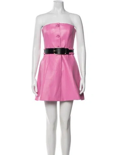 Pre-owned Leo Lin Strapless Mini Dress In Pink