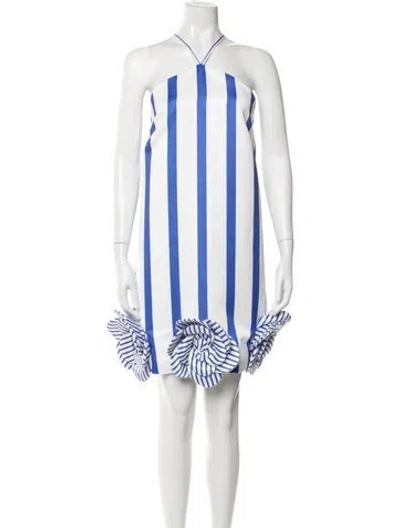 Pre-owned Leo Lin Striped Mini Dress W/ Tags In Multi