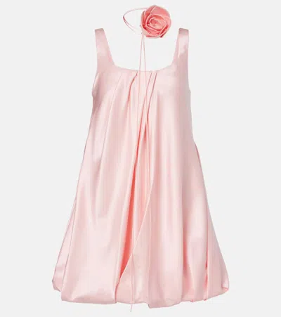 Leo Lin Suki Cotton And Silk Satin Minidress In Pink