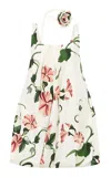 Leo Lin Suki Printed Cotton-silk Mini Dress In White