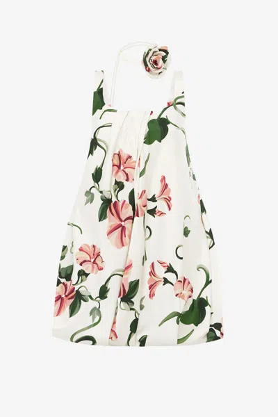 Leo Lin Suki Puff Mini Dress - Vine Print In Snow