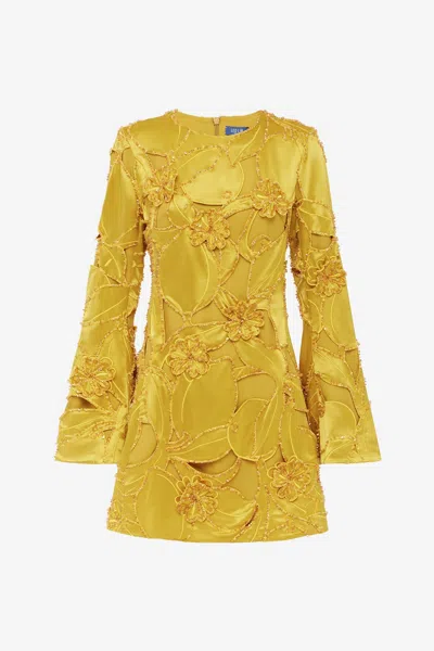 Leo Lin Suzanne Embellished Bell Sleeve Mini Dress - Opulence In Green