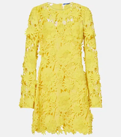 Leo Lin Suzanne Lace Minidress In Yellow