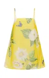 Leo Lin Sylvia Silk Chiffon Tunic Top In Yellow
