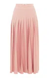 Leo Lin Tori Pleated Crepe Maxi Skirt In Pink