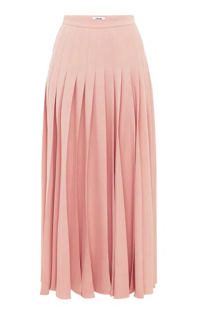 Leo Lin Tori Pleated Crepe Maxi Skirt In Pink