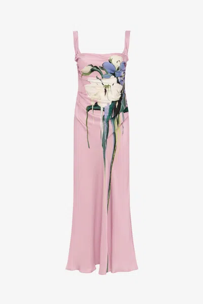 Leo Lin Valentina Maxi Dress - Bouquet Print In Pastel Pink