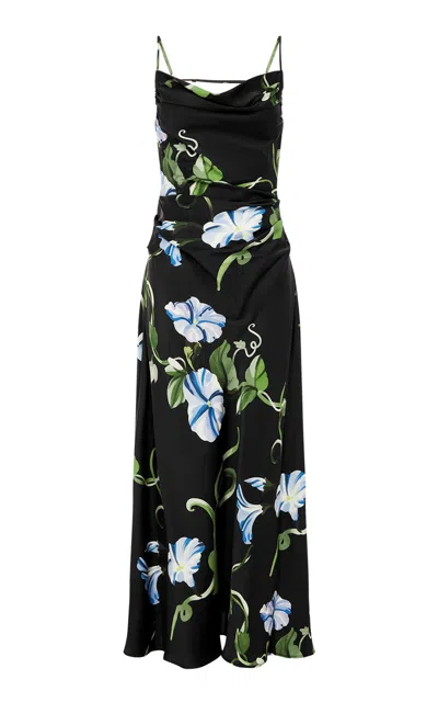 Leo Lin Valentina Printed Silk-cupro Maxi Dress In Multi