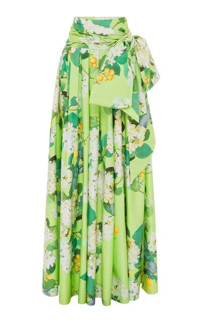 Leo Lin Valerie Maxi Skirt In Green