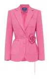 Leo Lin Vesper Tailored Wool-blend Blazer In Pink