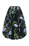 Leo Lin Victoria Printed Linen-blend Maxi Skirt In Black