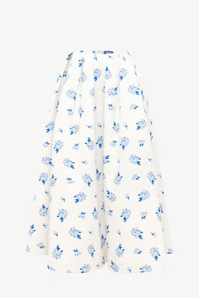 Leo Lin Victoria Puff Maxi Skirt - Ditsy Floral Print In Snow