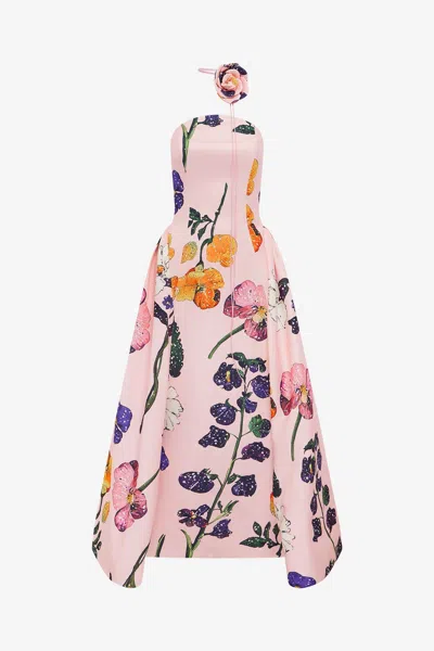 Leo Lin Violet Bustier Maxi Dress - Wildbloom In Pink