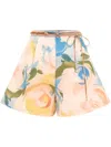 Leo Lin Vivian Floral Shorts In Yellow