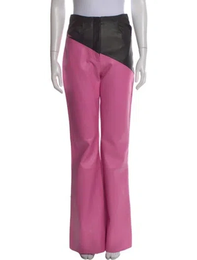 Pre-owned Leo Lin Wide Leg Pants In Pink