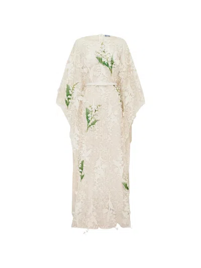 Leo Lin Willow Embellished Lace Kaftan Maxi Dress In Black