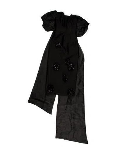 Pre-owned Leo Lin Wool Long Dress W/ Tags In Black