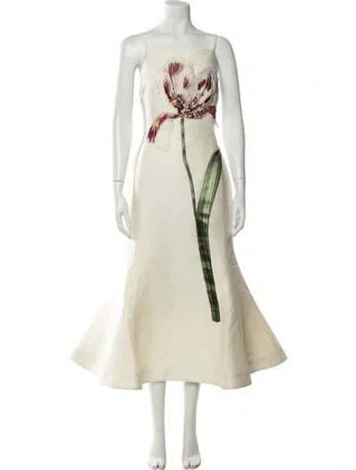 Pre-owned Leo Lin Wool Long Dress In Yellow