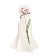 Leo Lin Regina Floral Wool And Silk Midi Dress In Neutral